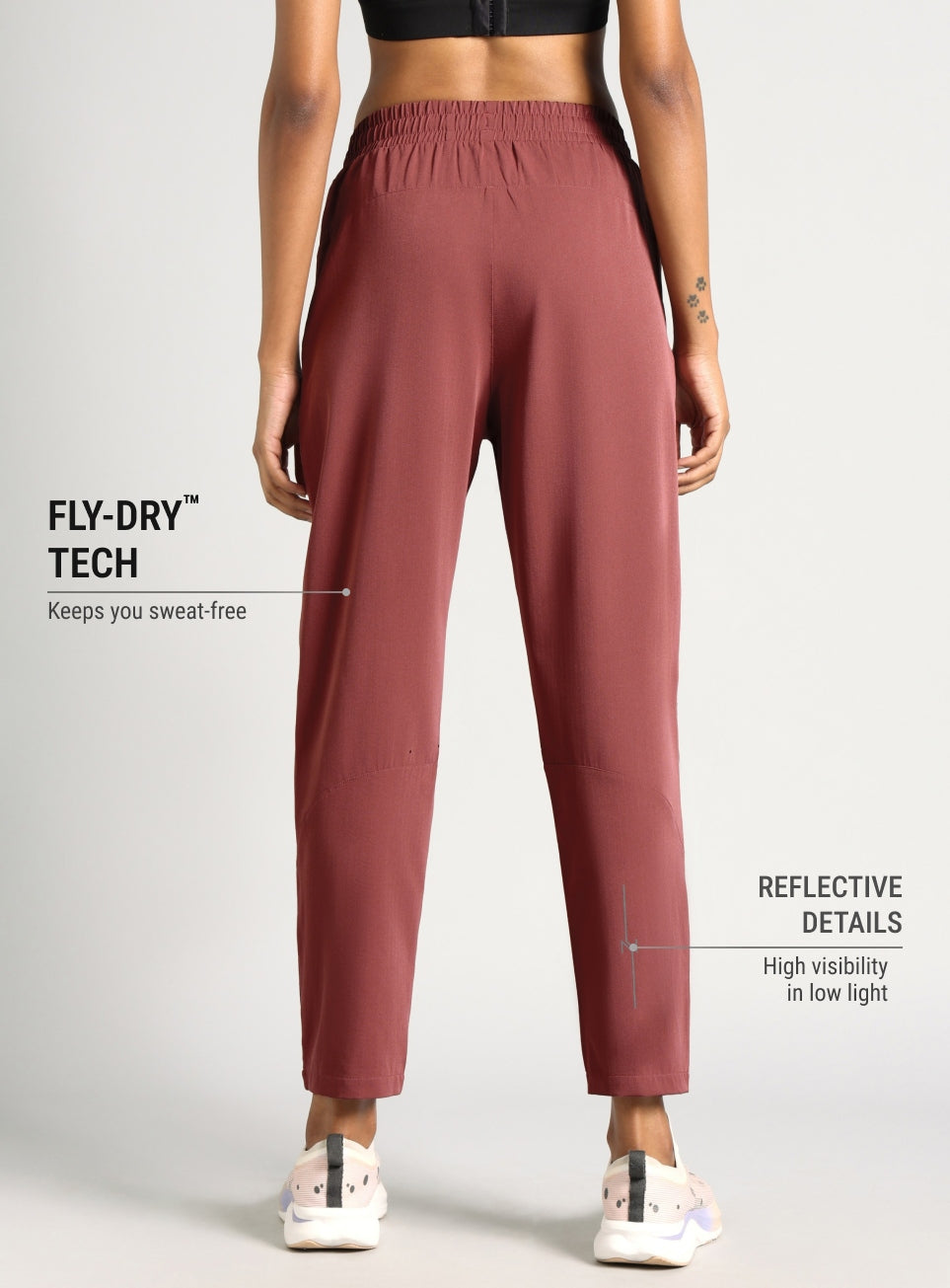 Women's Brown Pace Pro Running Trackpants