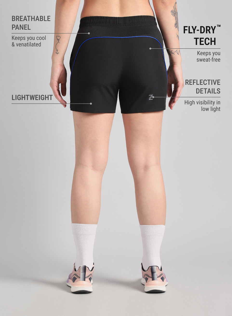 Women's Black In Motion Run Shorts