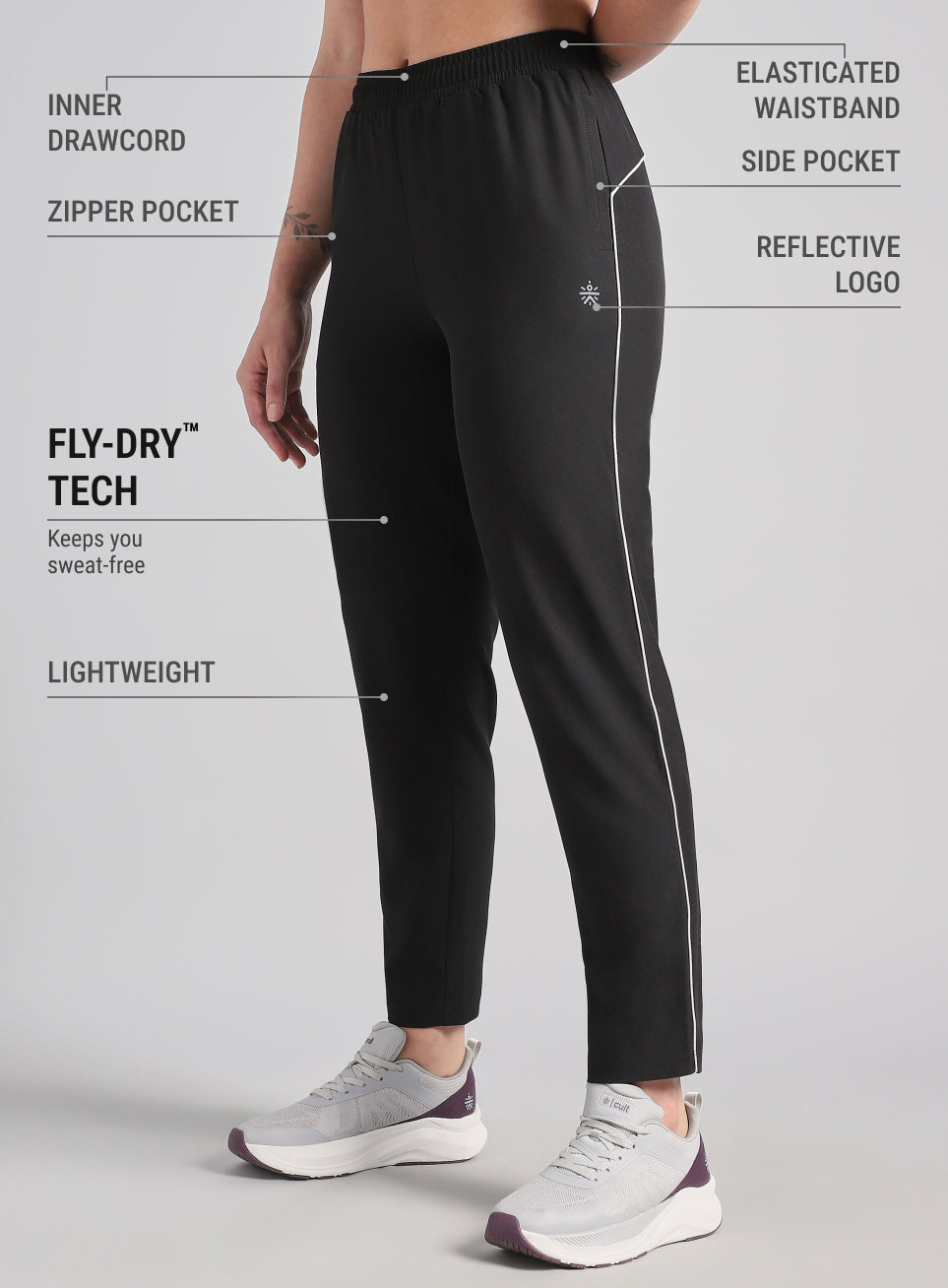 Women's Black Sprint Trackpant