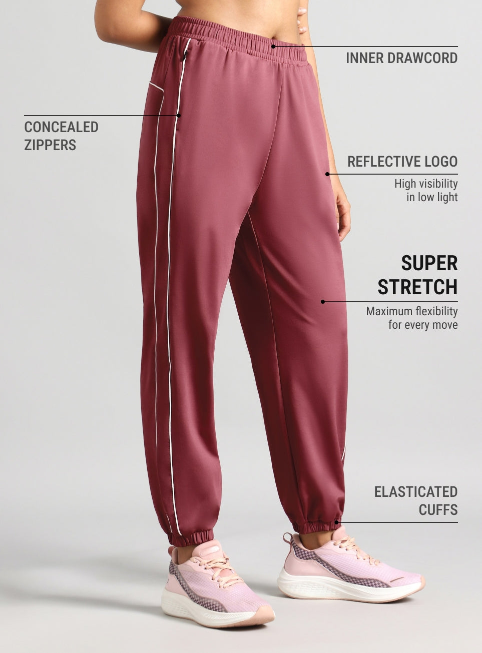 Women's Brown Running Pro Joggers