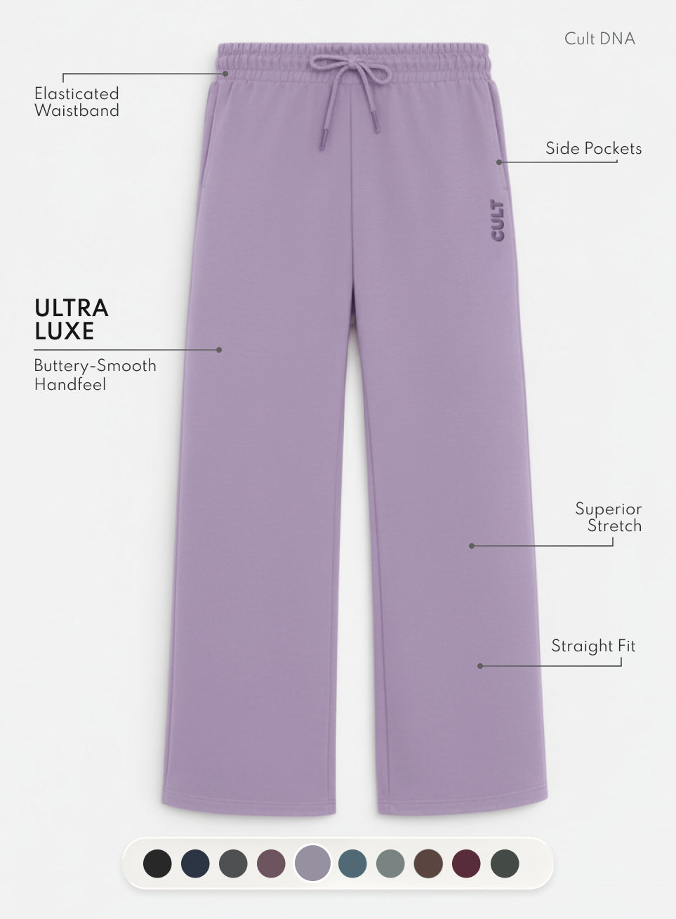 Women's Purple Ultra Luxe Classic Trackpants