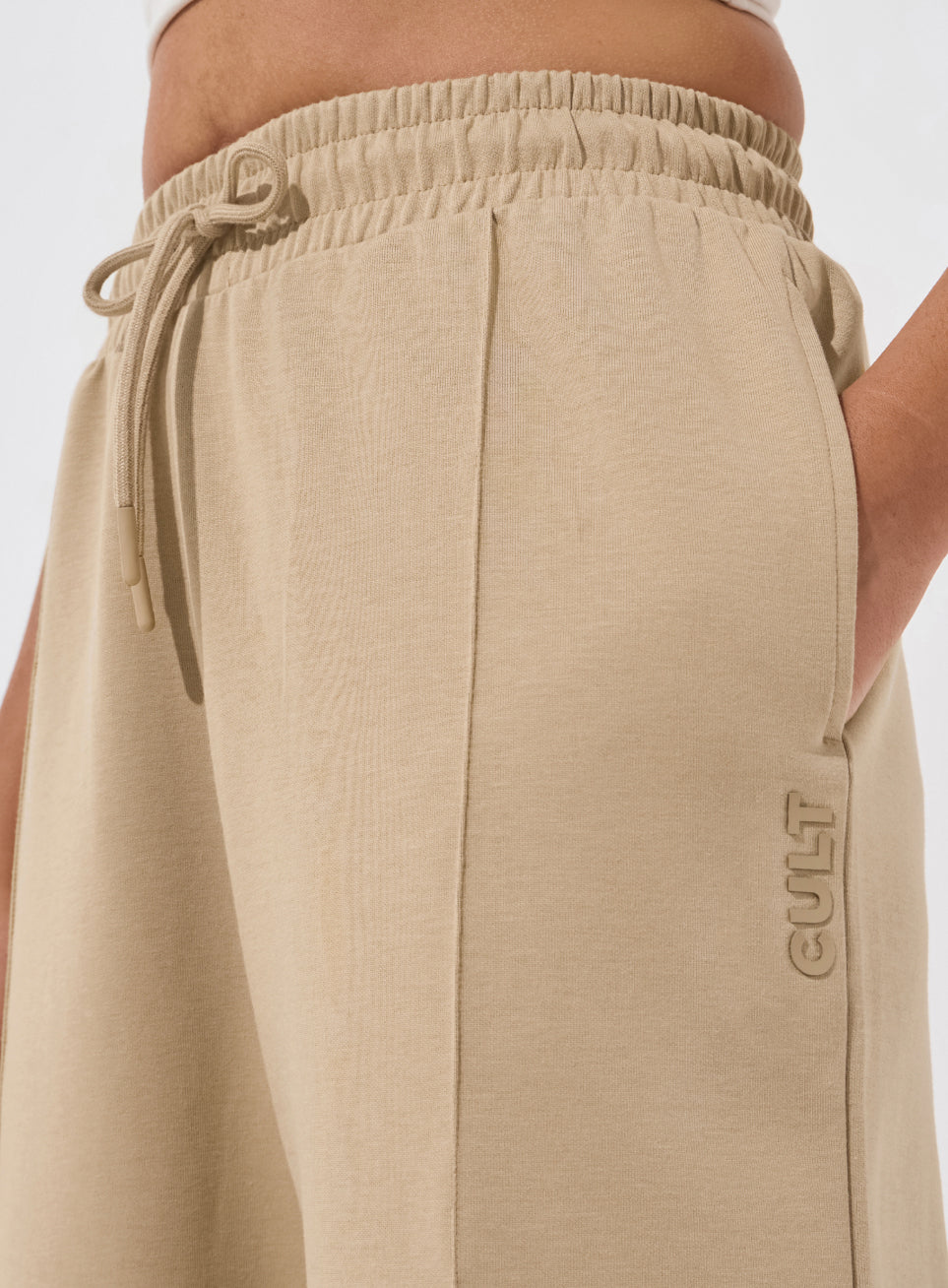 Women's Beige Ultra Luxe Tailored Trackpants