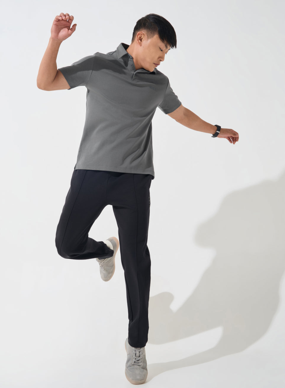 Men's Dark Grey Everyday Luxe Cotton Polo T-shirt
