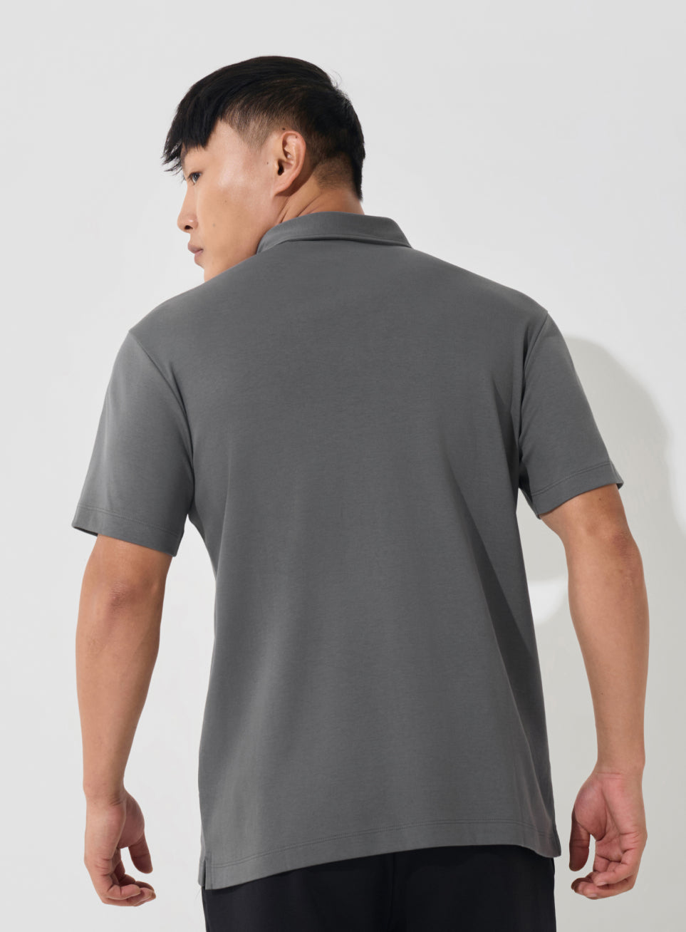Men's Dark Grey Everyday Luxe Cotton Polo T-shirt