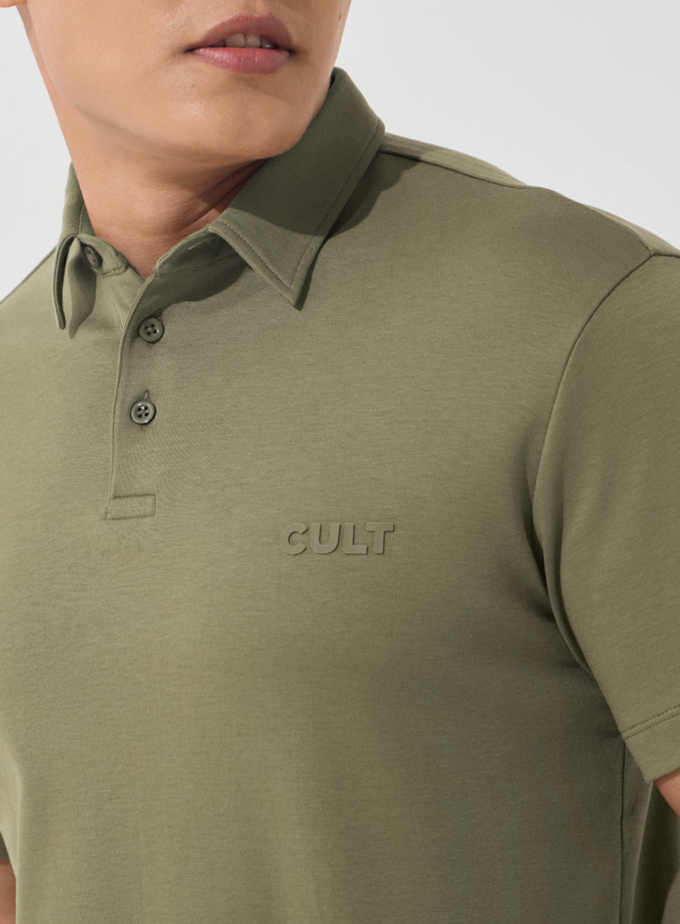 Men's Olive Everyday Luxe Cotton Polo T-shirt