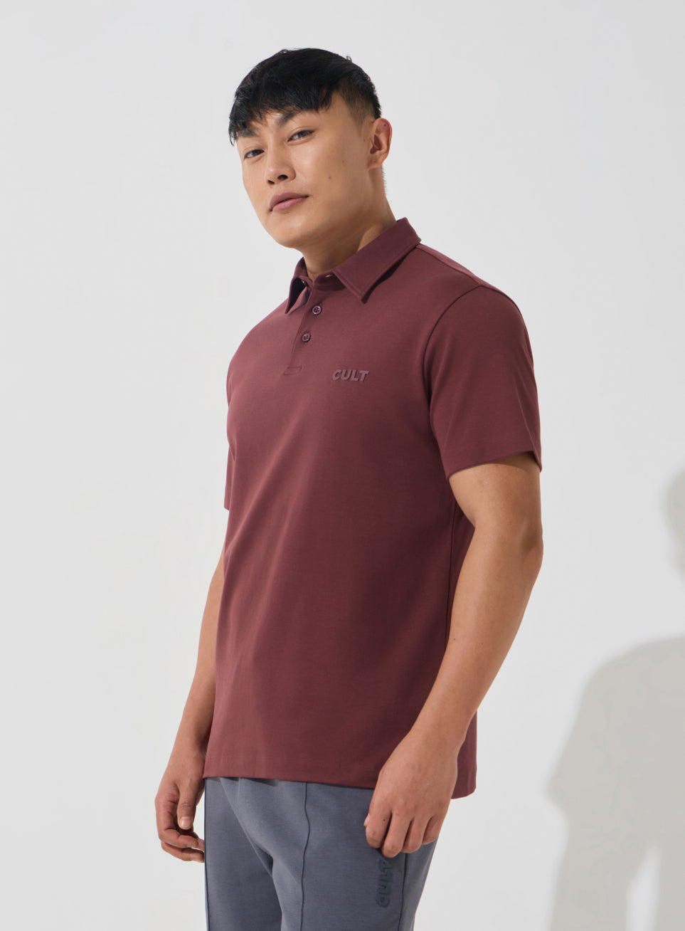Men's Maroon Everyday Luxe Cotton Polo T-shirt