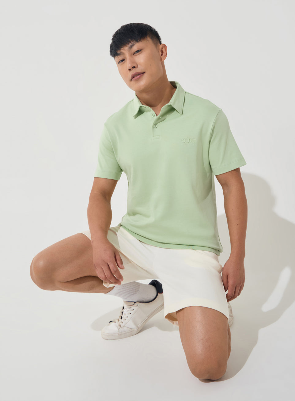 Men's Lime Everyday Luxe Cotton Polo T-shirt