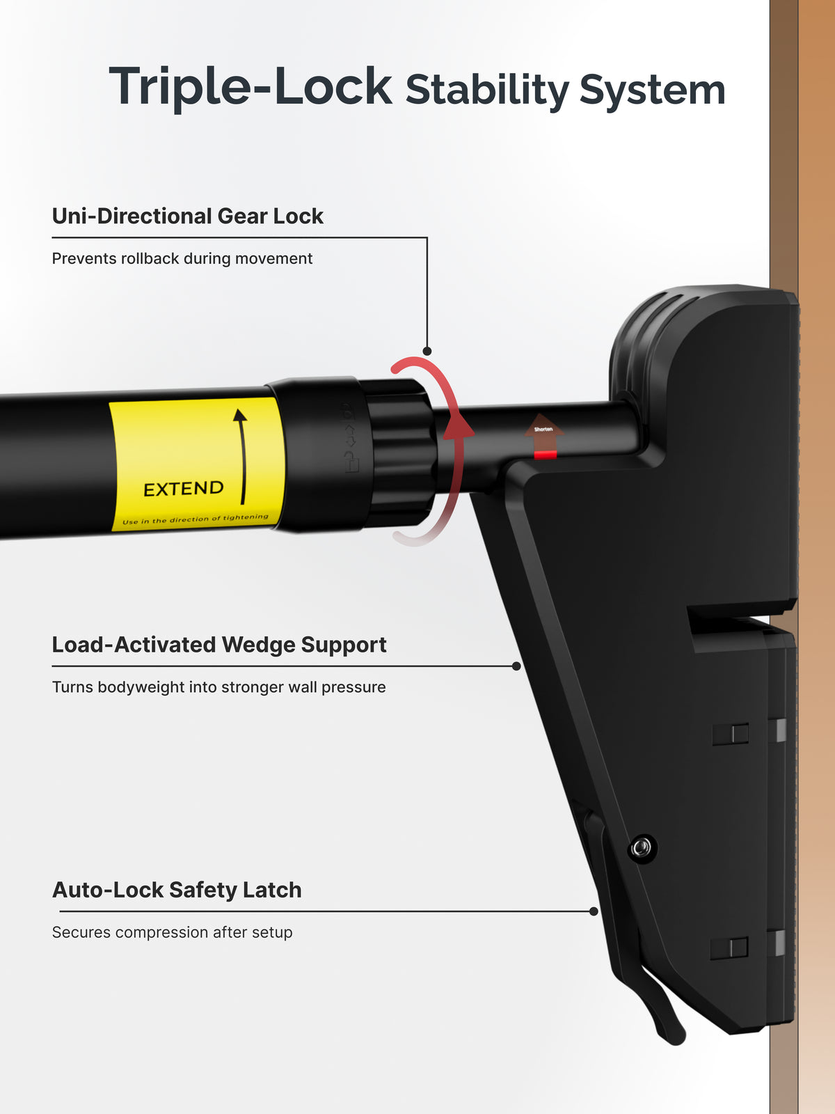 Cult Adjustable Pull-Up Bar for Doorway | Heavy-Duty Steel | Multi-Grip Home Gym Bar for Pull Ups, Chin Ups & Core Workout | Weight Capacity upto 300kg