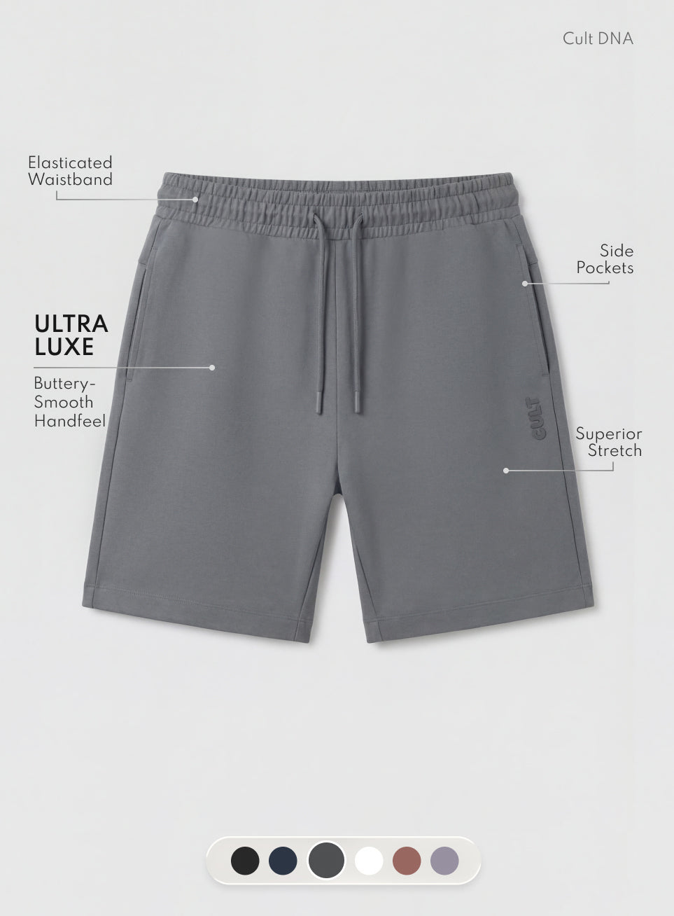 Men's Dark Grey Ultra Luxe Classic Shorts