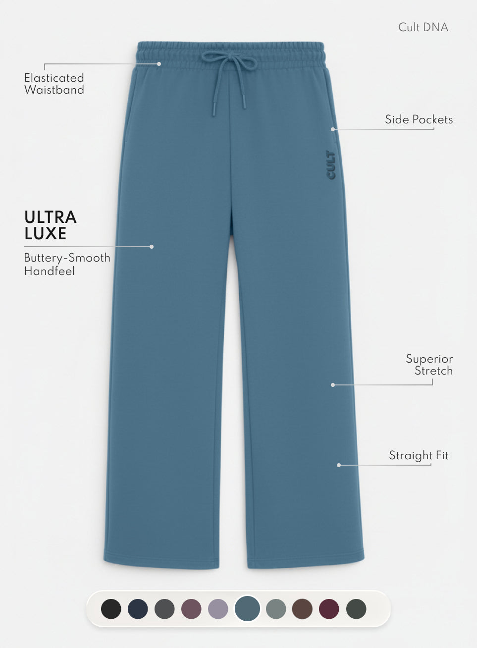 Women's Blue Ultra Luxe Classic Trackpants
