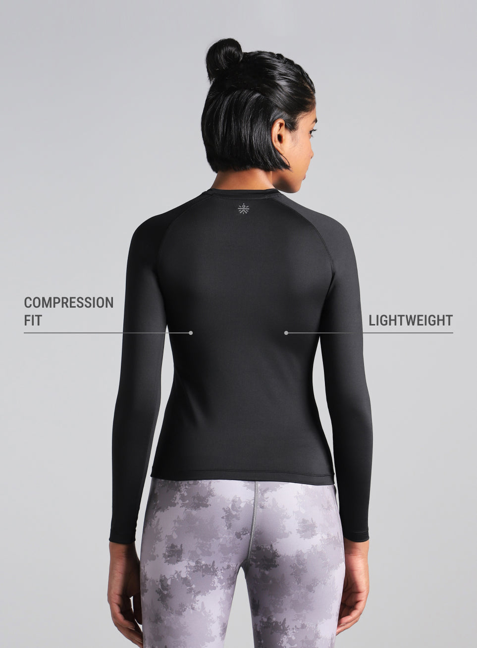 Women's Black Power Full Sleeve Compression T-shirt