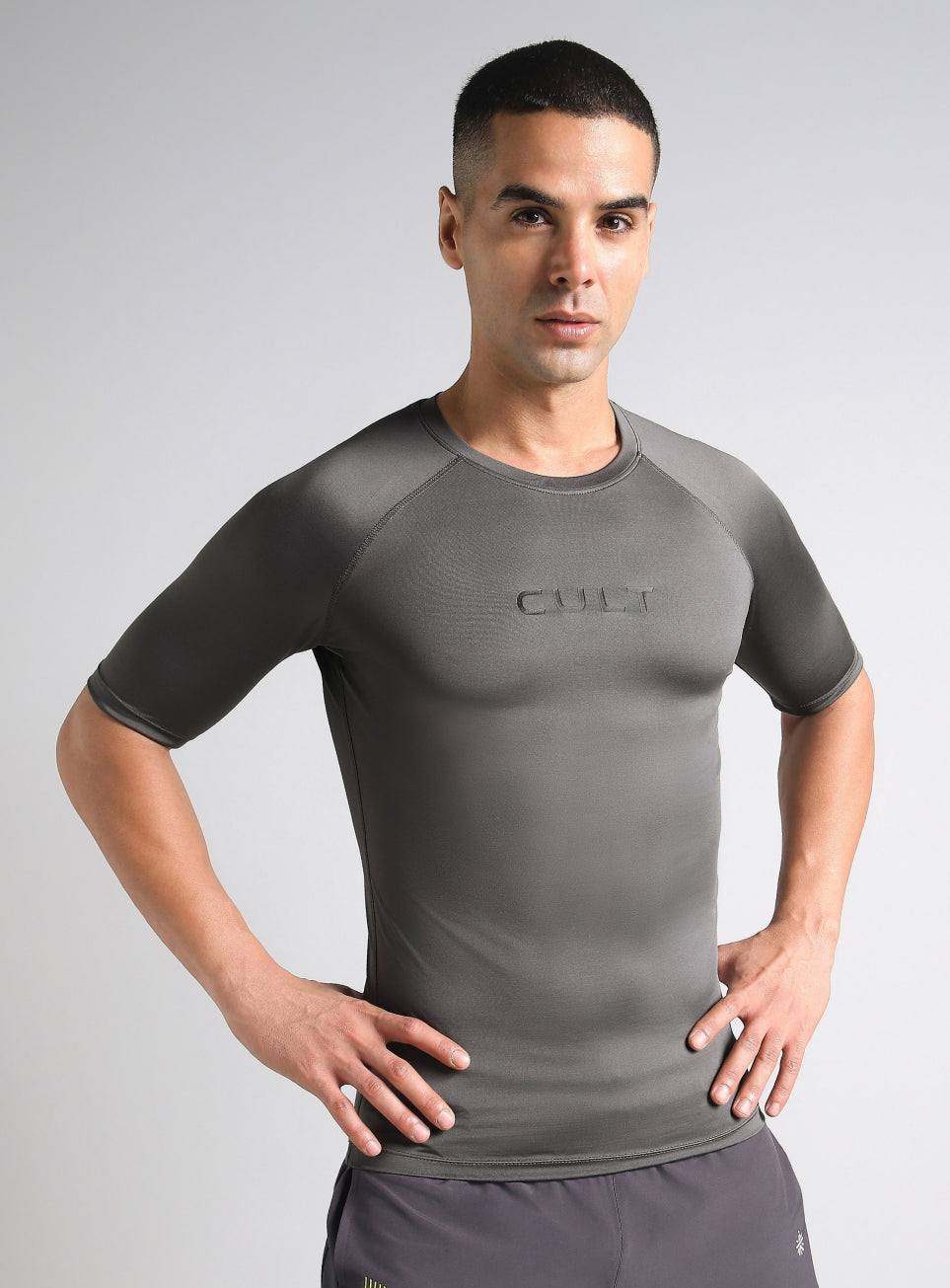 Men's Dark Grey Power Compression T-shirt
