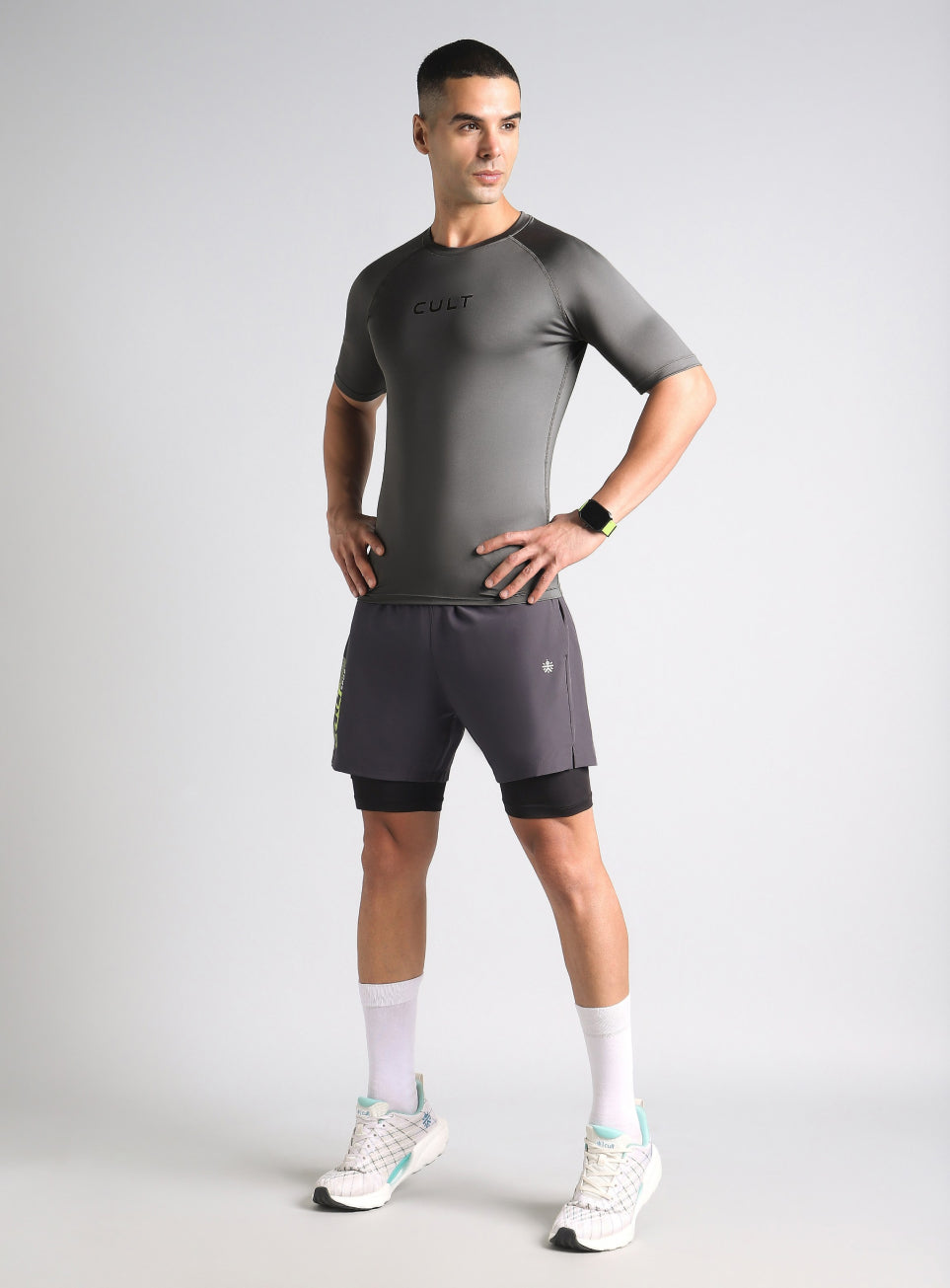 Men's Dark Grey Power Compression T-shirt