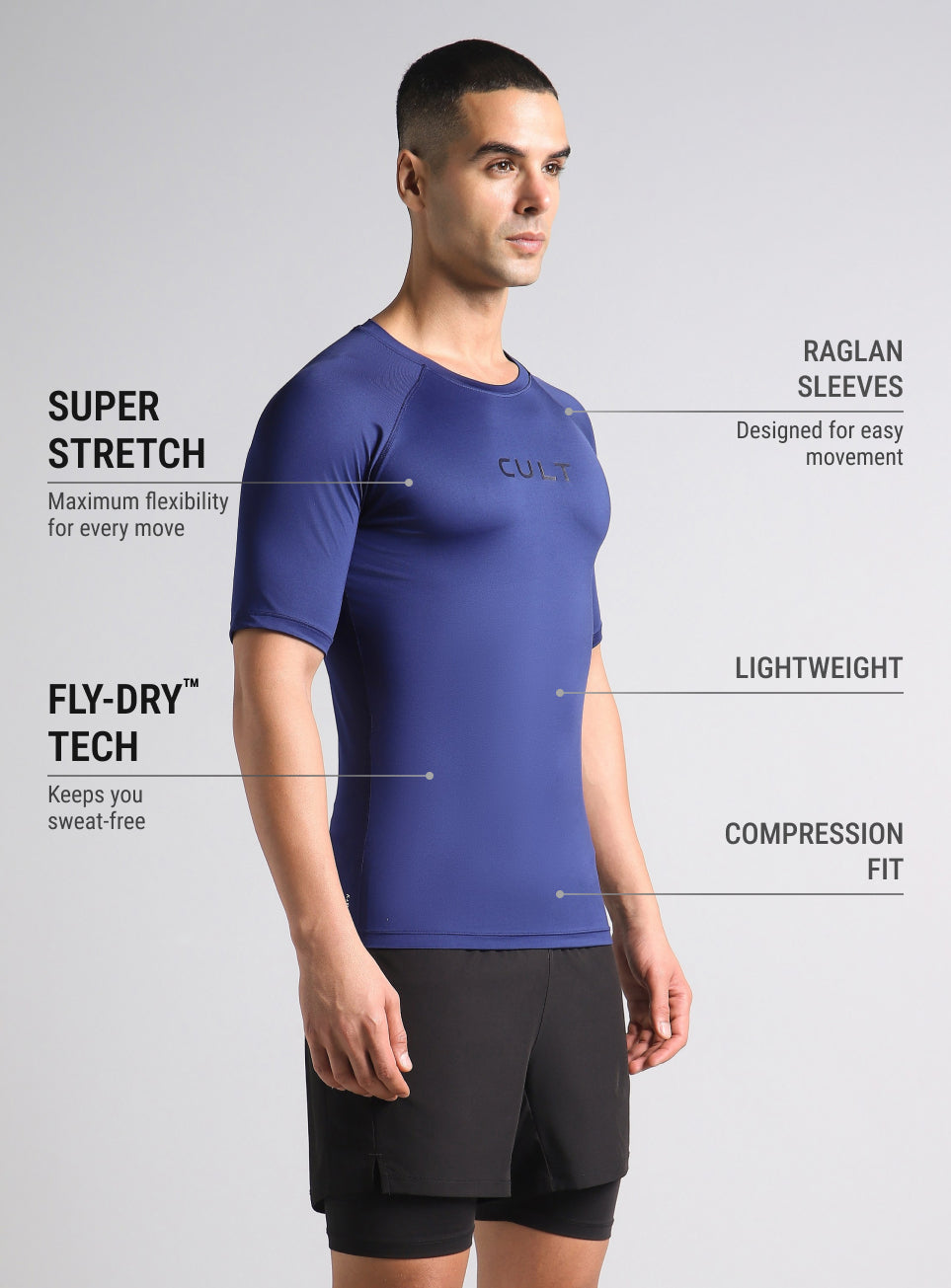 Men's Navy Power Compression T-shirt
