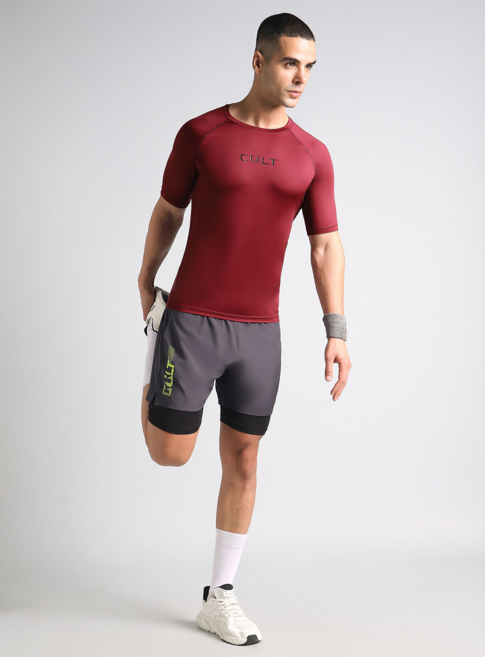 Men's Maroon Power Compression T-shirt
