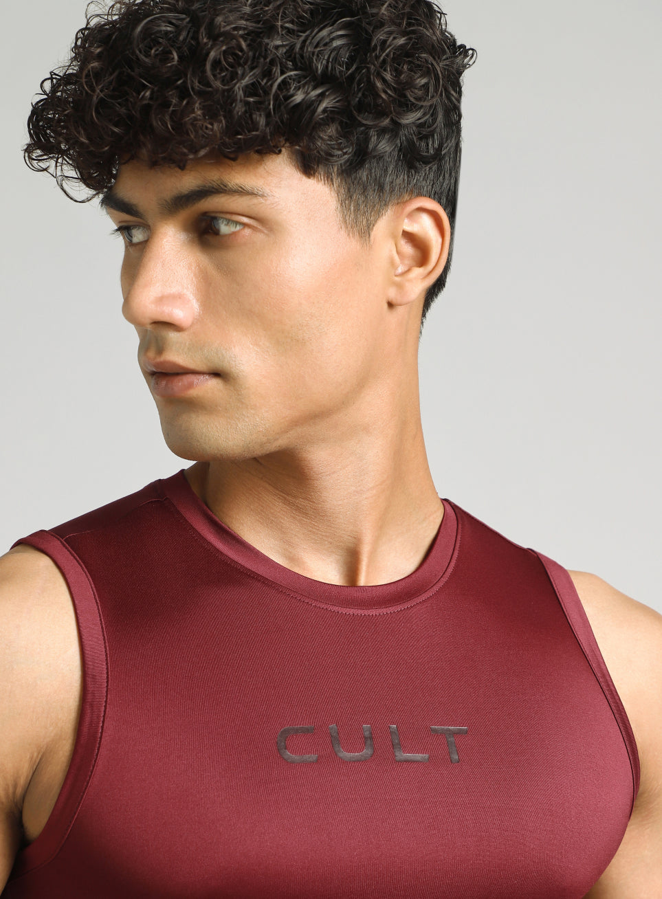 Men's Maroon Power Lifter Compression Tank