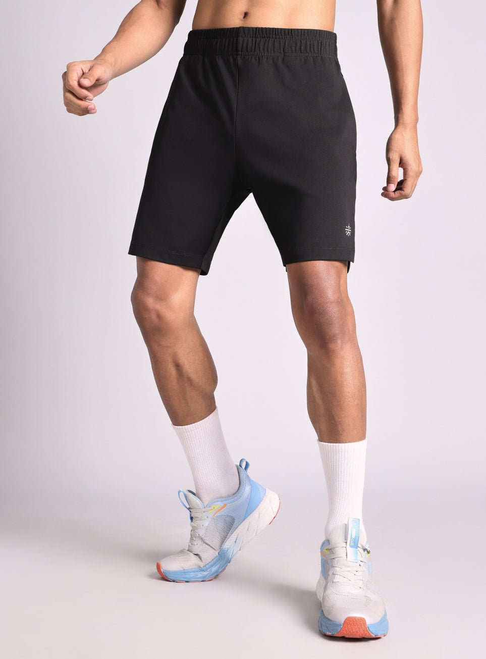 Men's Black Pace Up Running Shorts