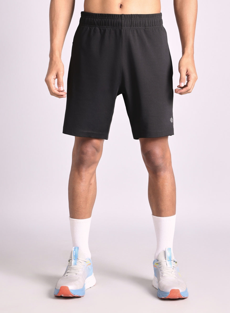 Men's Black Pace Up Running Shorts
