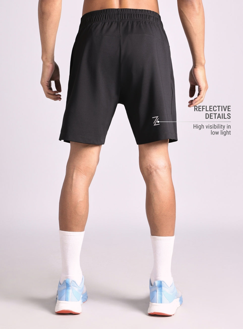 Men's Black Pace Up Running Shorts