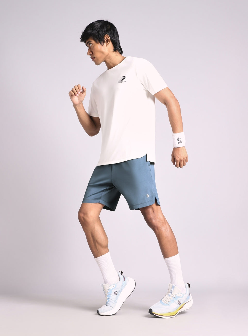Men's Blue Pace Up Running Shorts