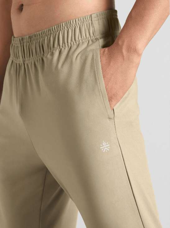 Men's Beige Runner's In Motion Graphic Trackpants