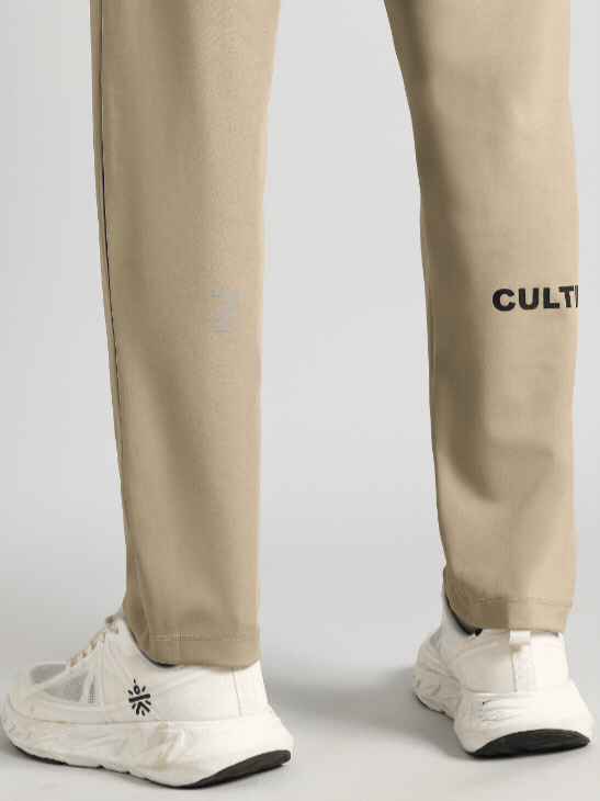 Men's Beige Runner's In Motion Graphic Trackpants