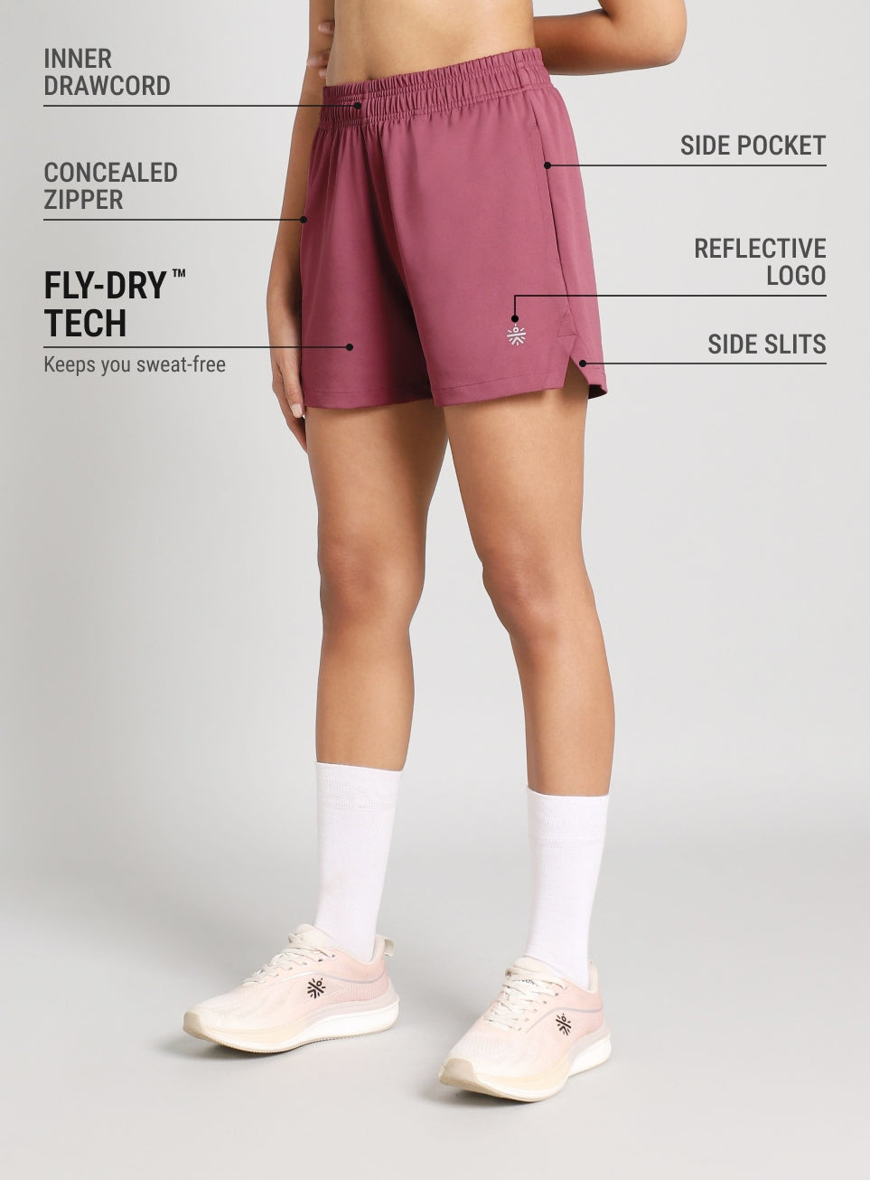 Women's Mauve Stay in Motion Running Shorts