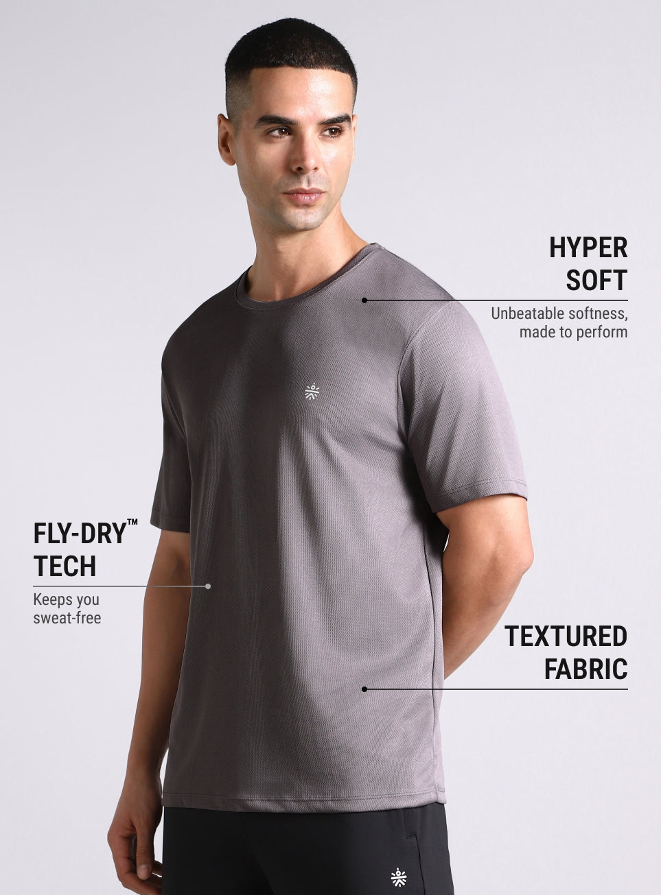 Men's Grey Train All FLY-DRY T-shirt