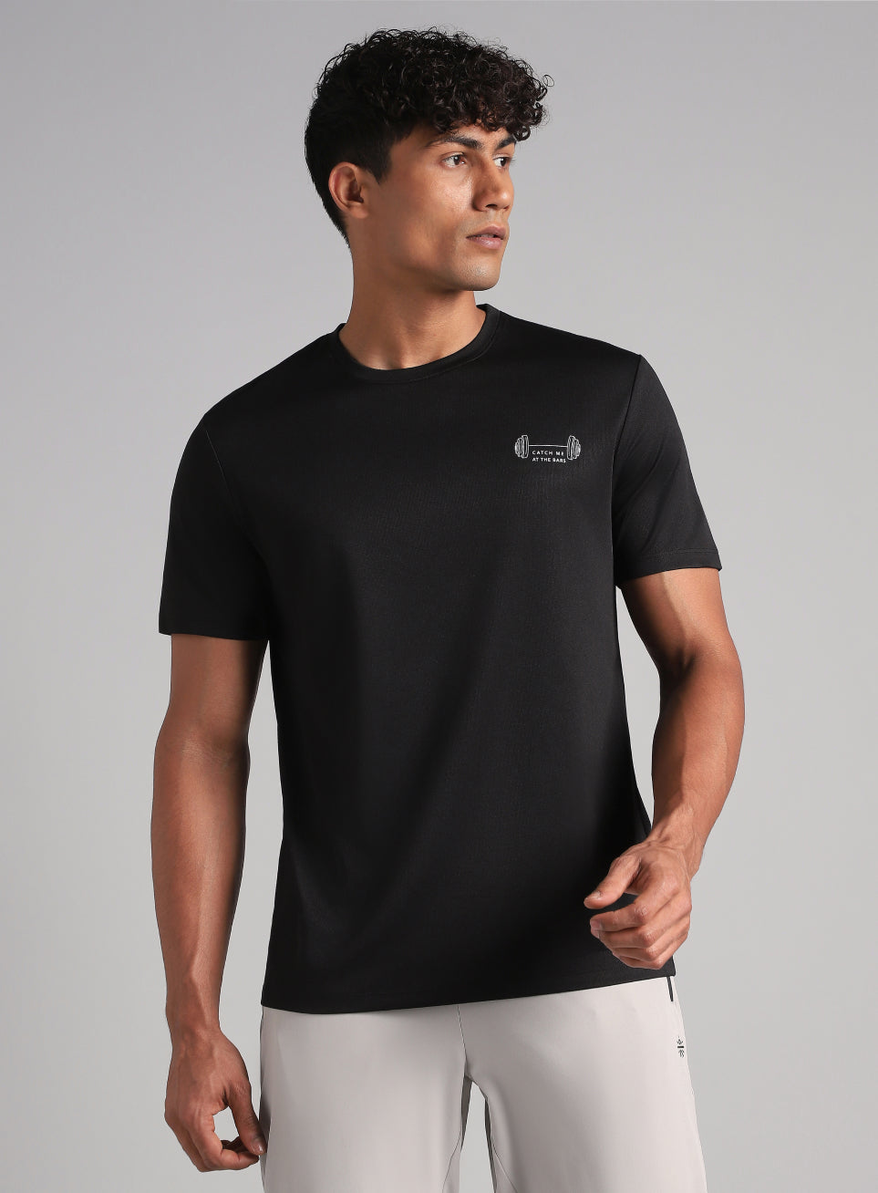 Men's Black Training Graphic T-Shirt