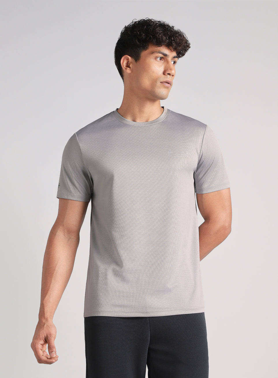 Men's Grey Training Graphic T-Shirt