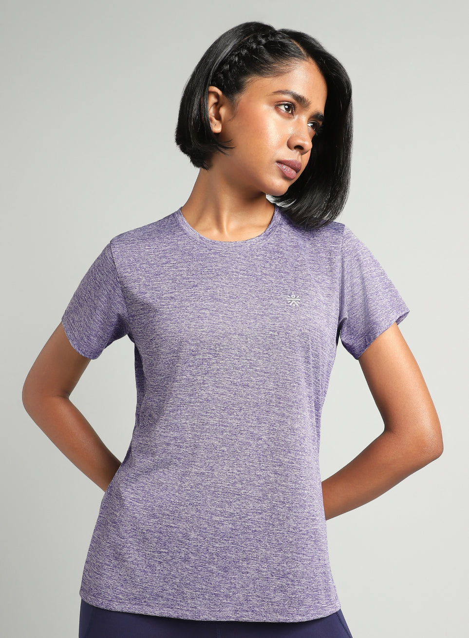 Women's Purple Textured Active T-Shirt