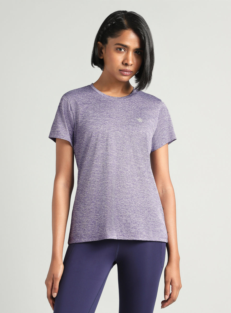 Women's Purple Textured Active T-Shirt
