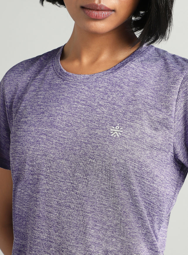 Women's Purple Textured Active T-Shirt