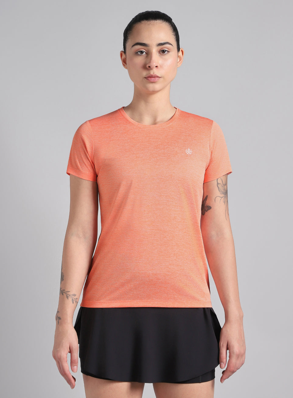 Women's Peach Textured Active T-Shirt
