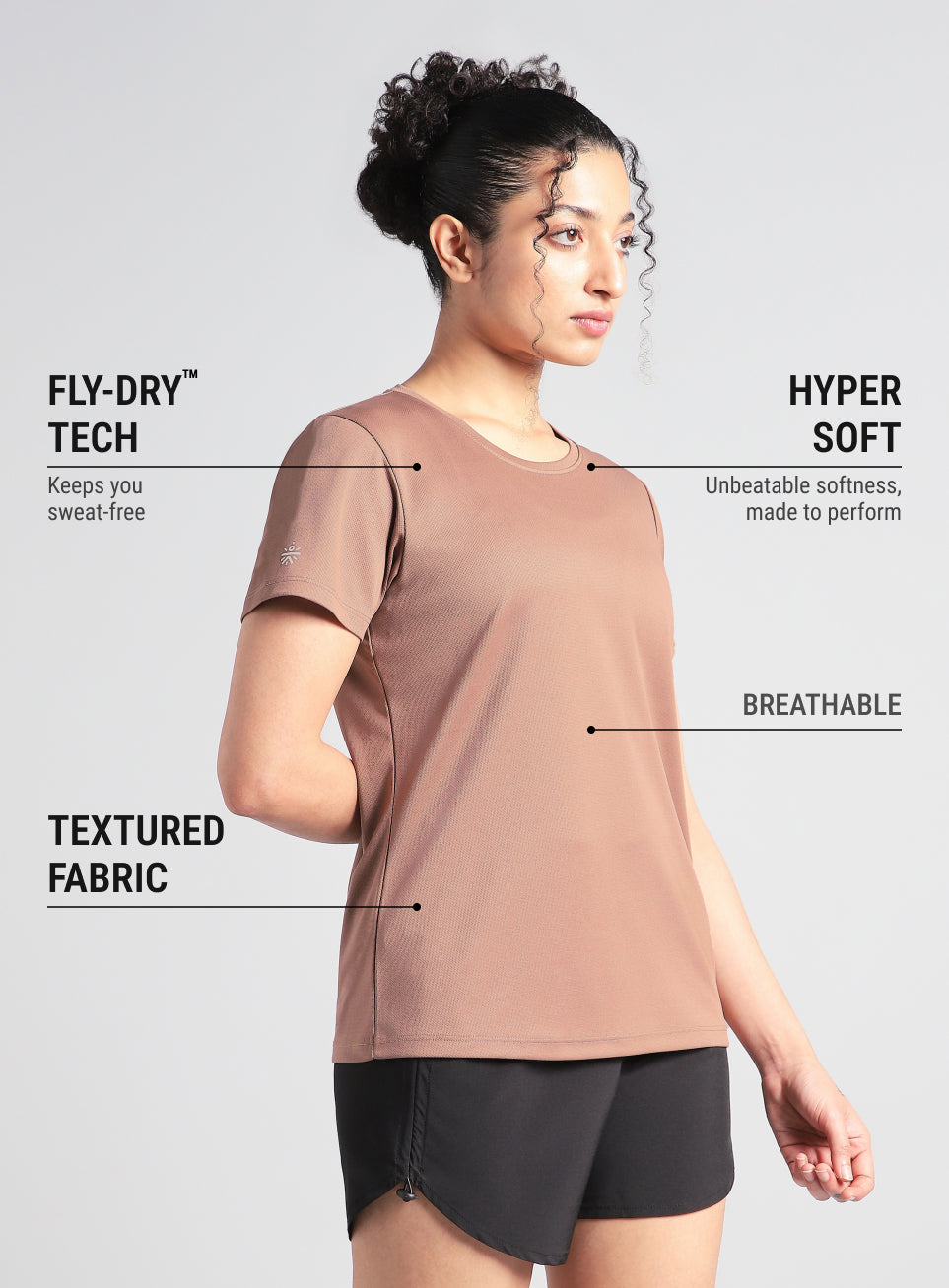 Women's Brown Training Essential T-shirt