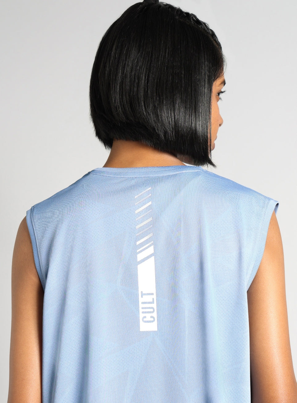 Women's Blue Boxy Fit Training Tank