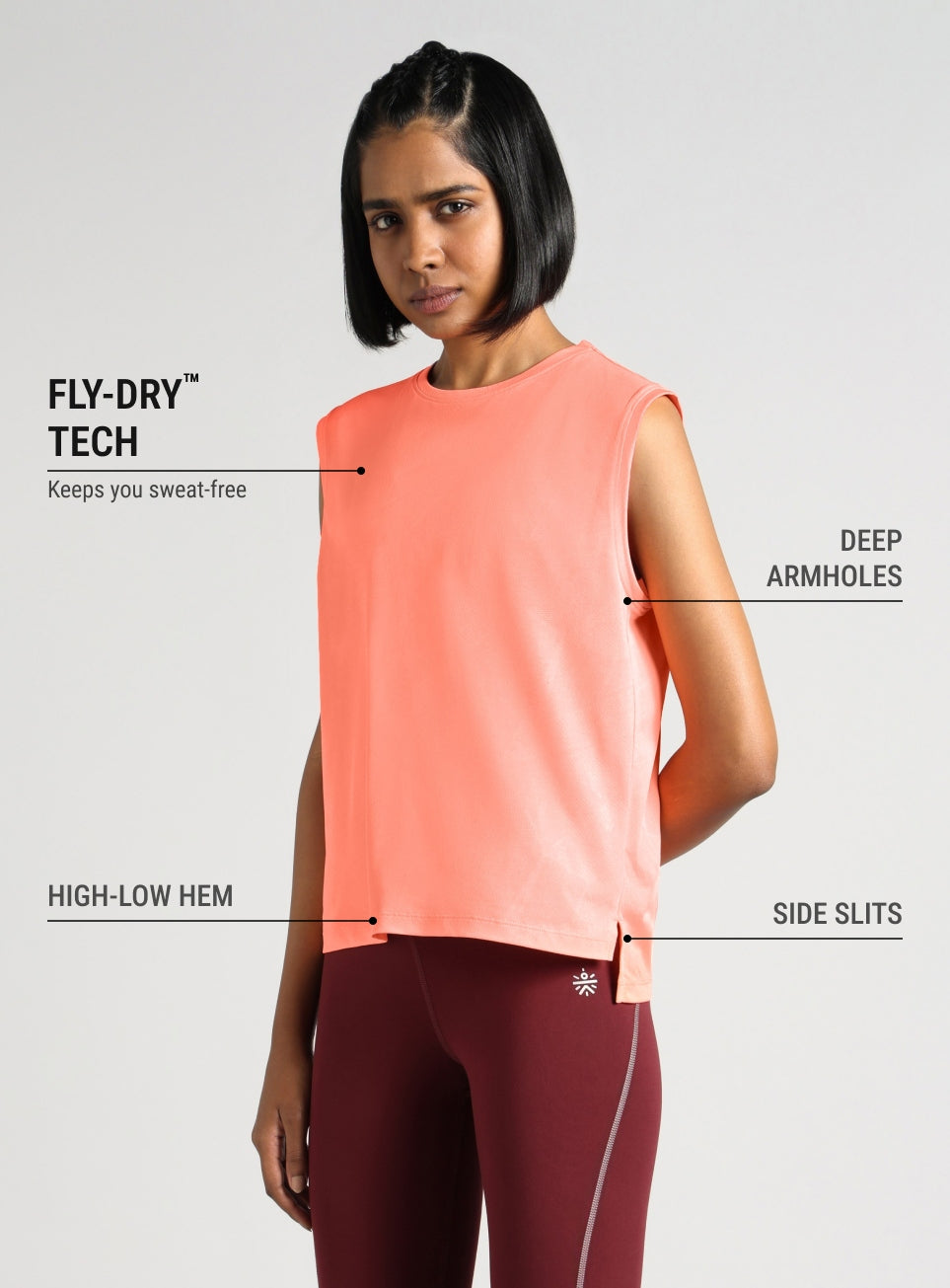 Women's Coral Boxy Fit Training Tank