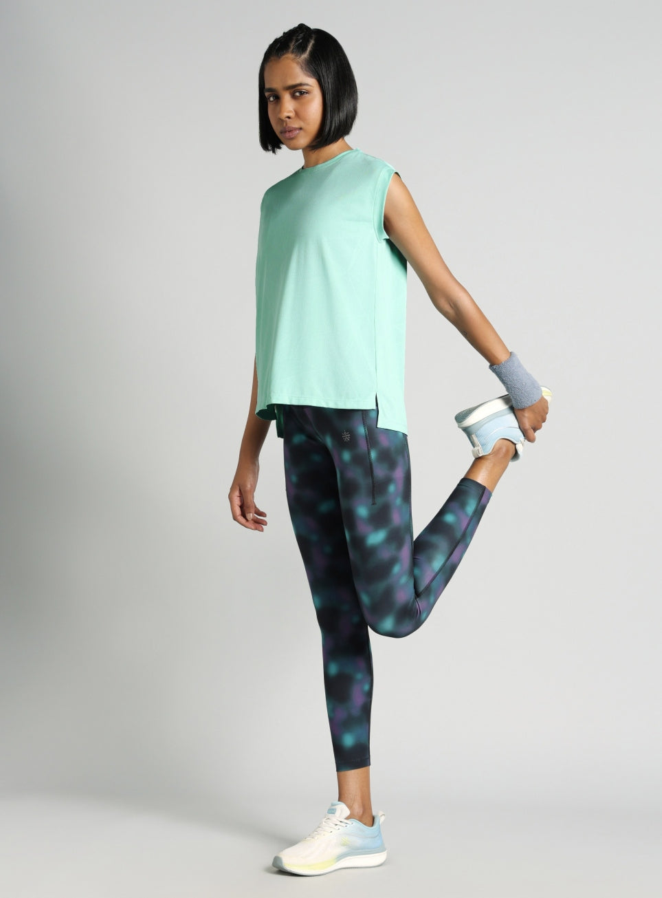 Women's Blue Boxy Fit Training Tank