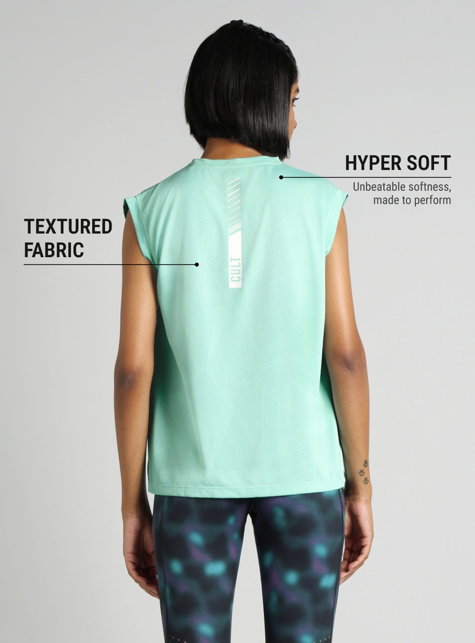 Women's Blue Boxy Fit Training Tank
