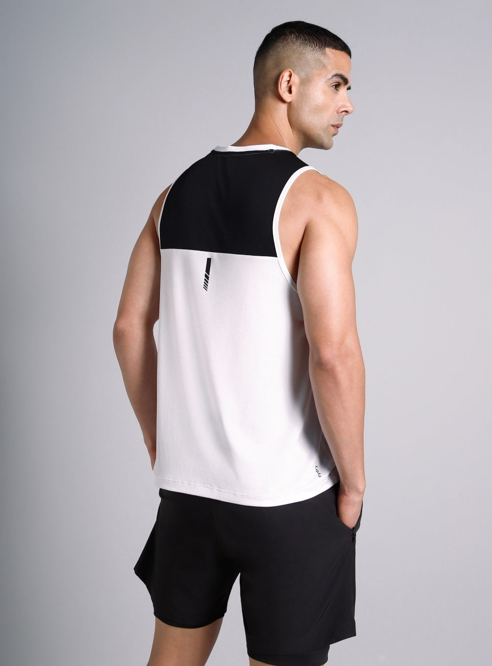 Men's White Train All Day Tank