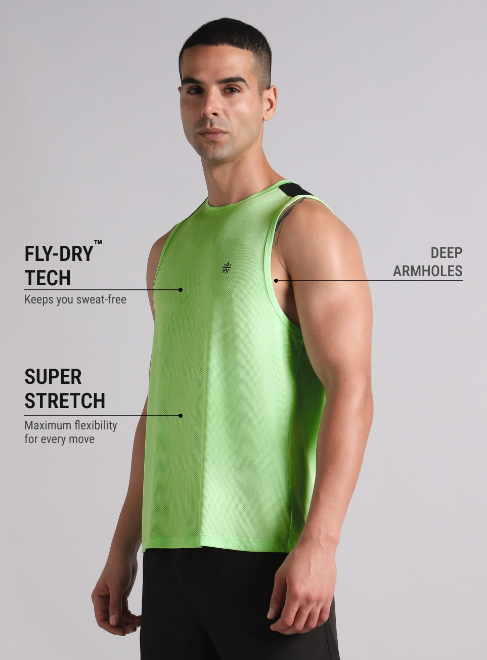 Men's Green Train All Day Tank