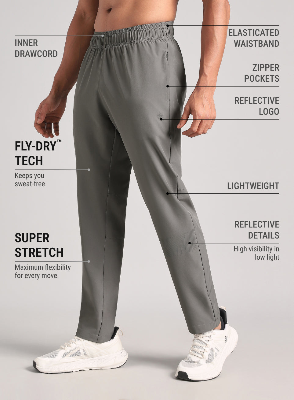 Men's Grey Speed Run Trackpants