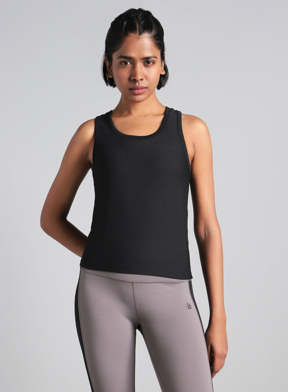 Women's Black Run Built-In Tank Sports Bra