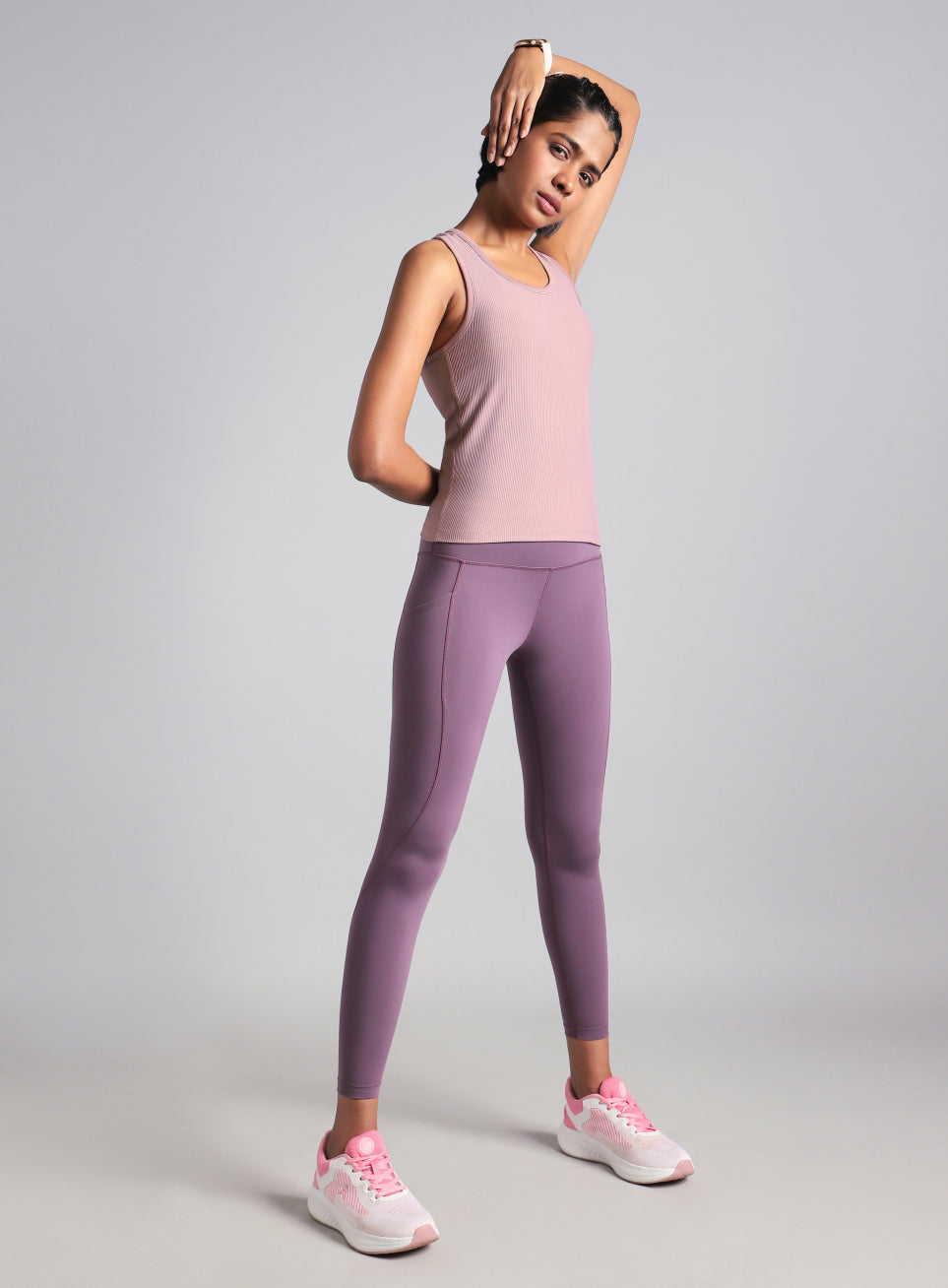 Women's Pink Run Built-In Tank Sports Bra