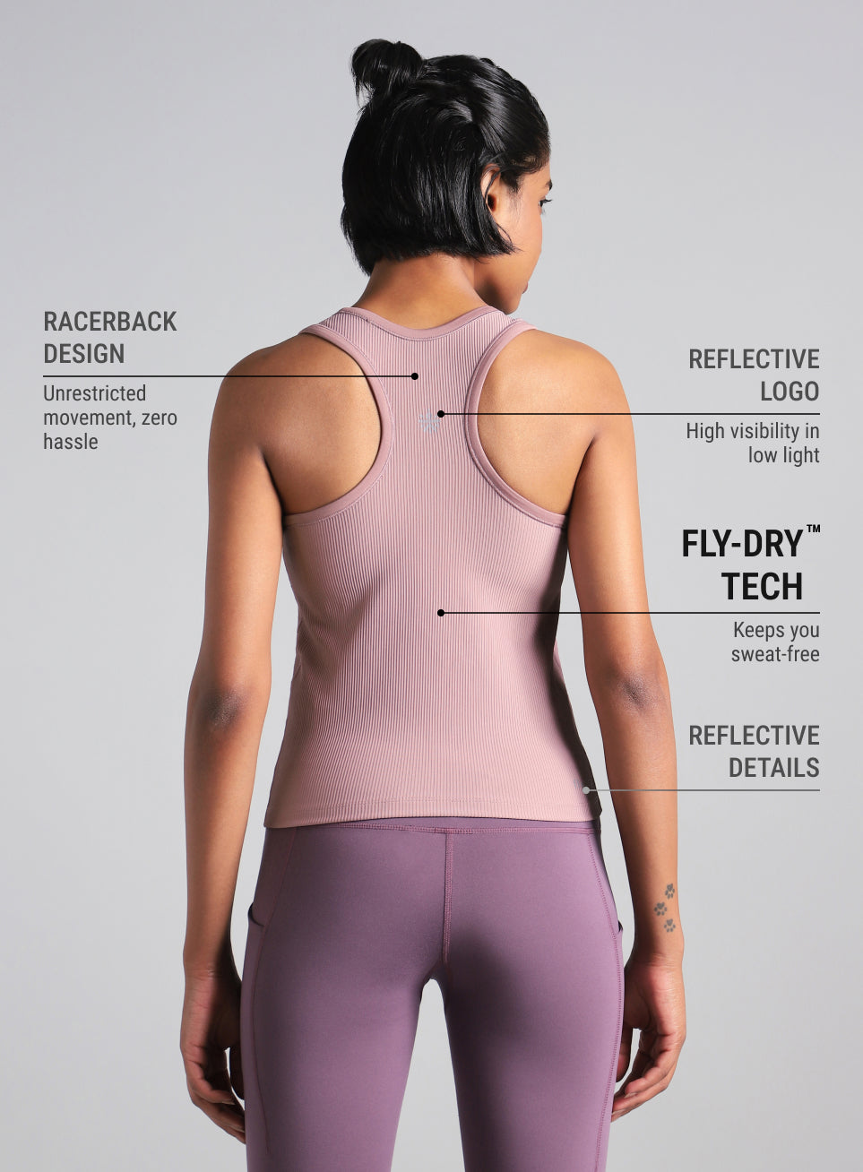 Women's Pink Run Built-In Tank Sports Bra