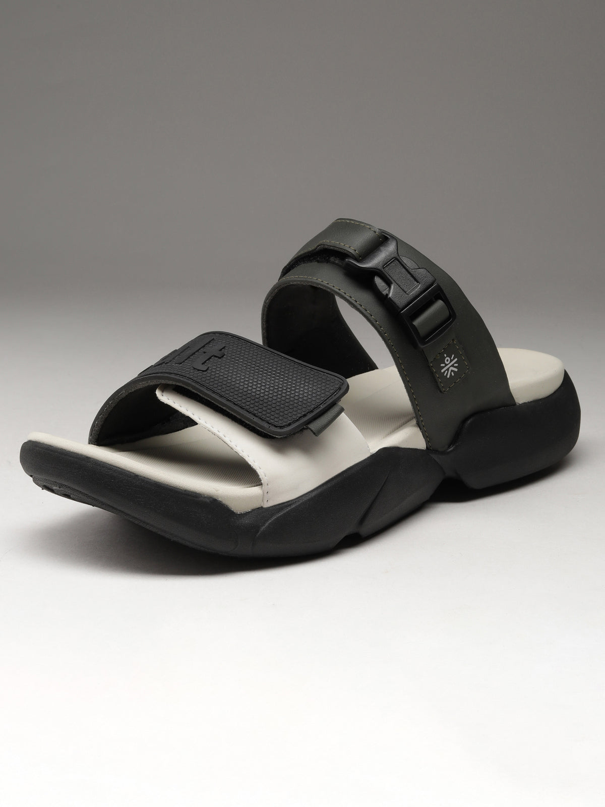 cult Men's GripFlex Sliders - Beige/Olive
