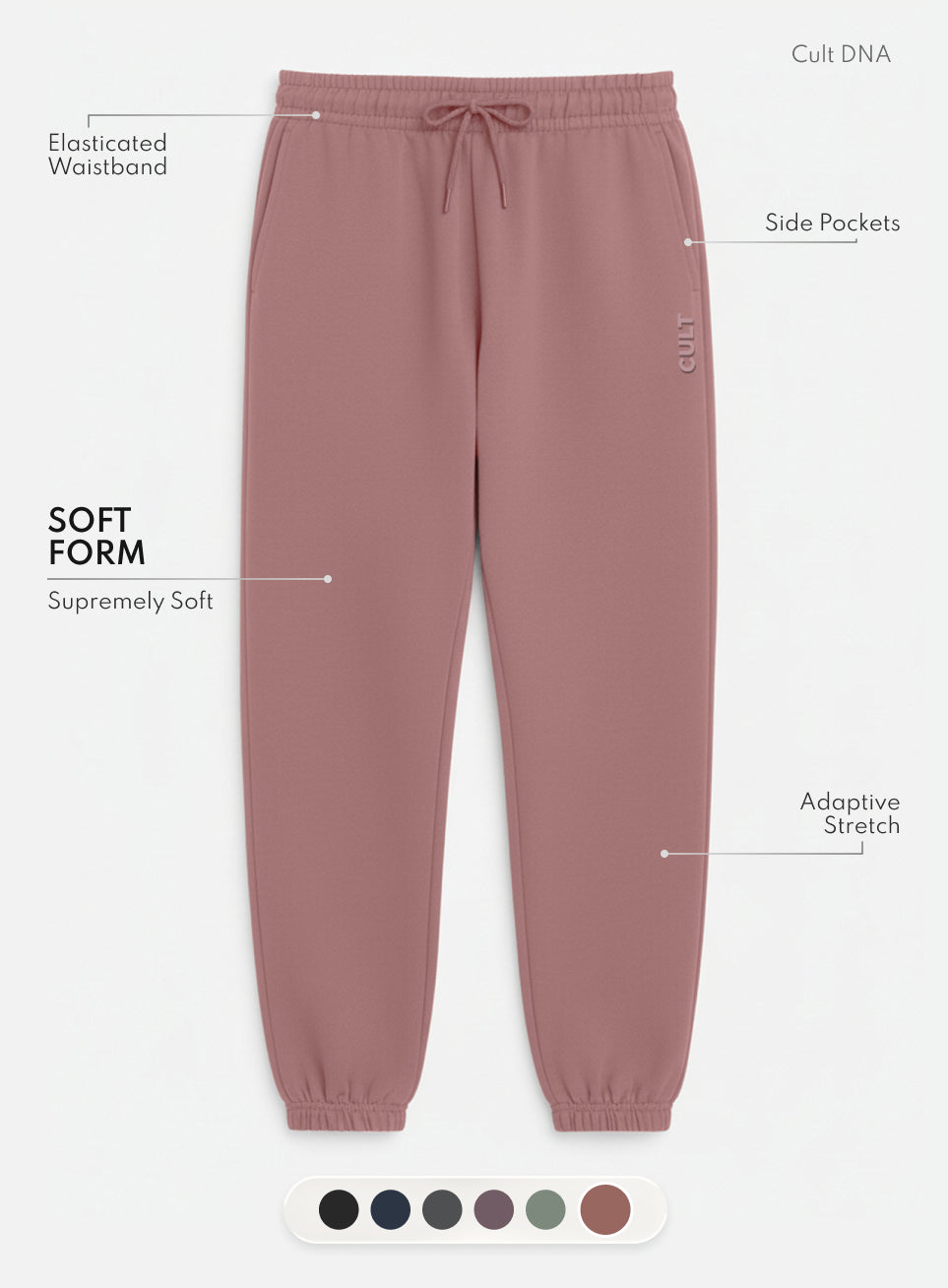 Women's Brown Soft Form Classic Joggers