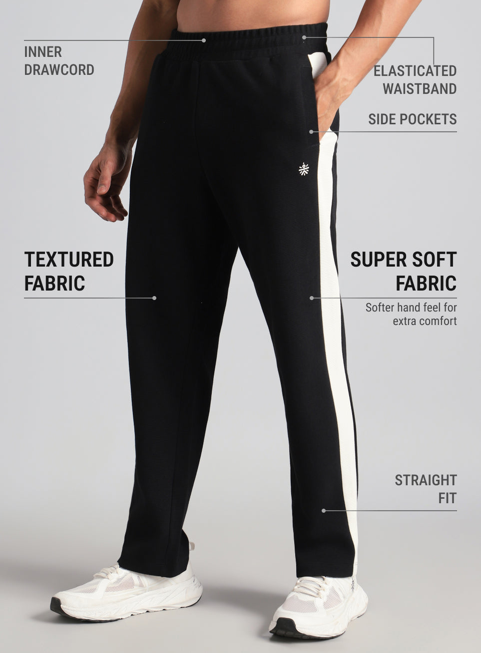 Men's Black Colourplay Trackpants