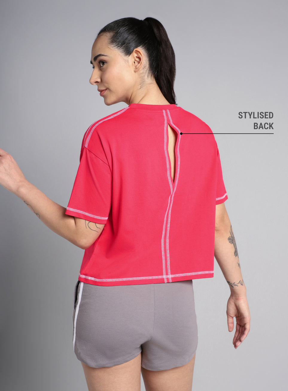 Women's Red Unity Boxy Crop Fit Top