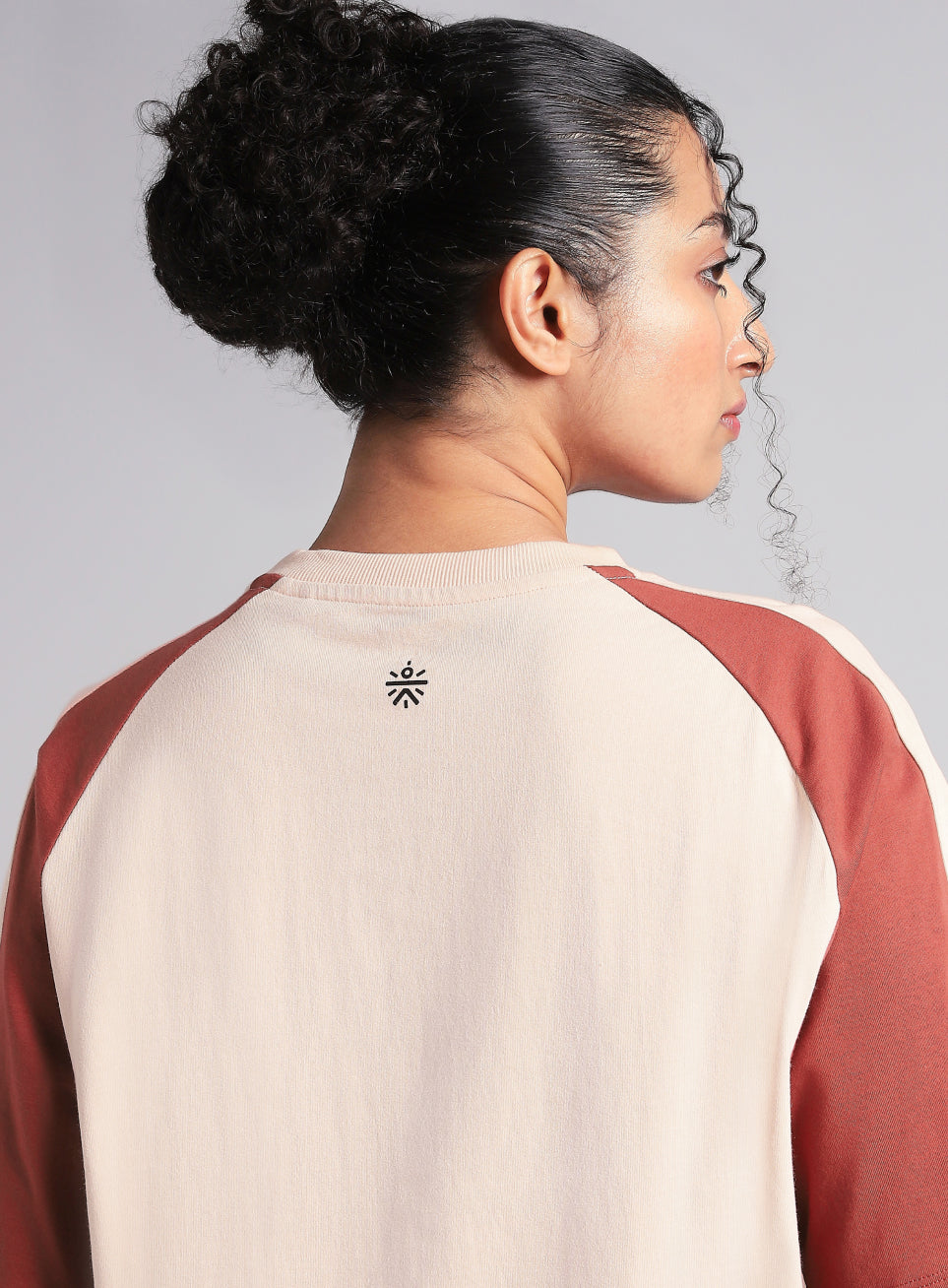 Women's Peach Classic Power Block Oversized Fit T-shirt